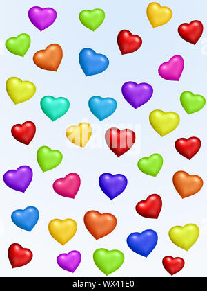 Fliegen bunte Herzen Stockfoto