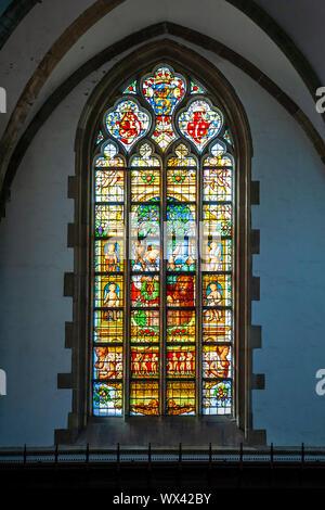 Innenausstattung Kirchenfenster, St, Bavo Kirche (Grote Kerk), Haarlem, Niederlande Stockfoto