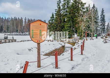 Nationalpark Harz im Winter Oderteich Stockfoto