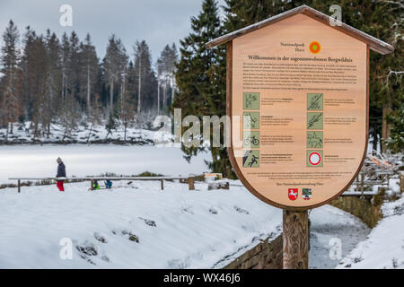 Nationalpark Harz im Winter Oderteich Stockfoto