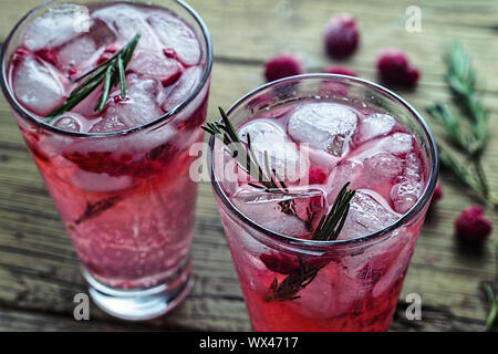 Trinken Gin Tonic trinken Eis Rosmarin cocktail Stockfoto