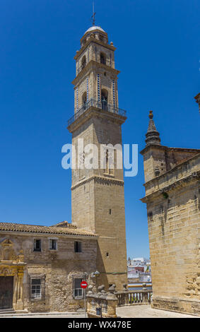 Glockenturm der Kathedrale von Jerez de la Frontera, Spanien Stockfoto