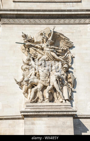 Details der Arc De Triomphe in Paris. Stockfoto