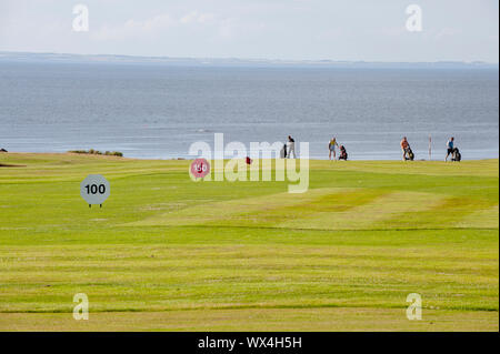 Winterfield Golfkurs in Dunbar. Dunbar ist eine Stadt im Südosten von Schottland. Stockfoto