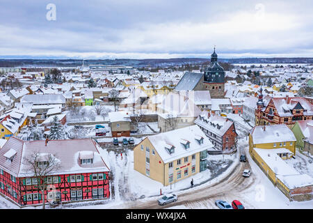 Winter Impressionen von Ballenstedt im Harz Schloss Stockfoto