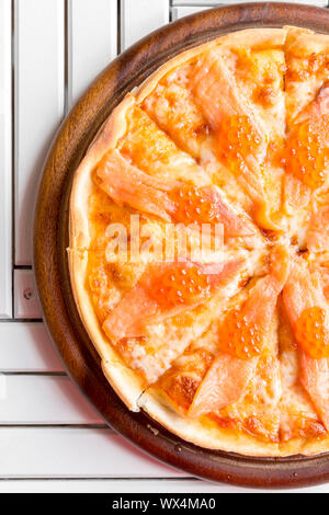 Geräucherter Lachs Pizza Stockfoto