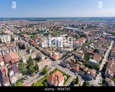 Luftaufnahme von Sabac, Stadt in Serbien Stockfoto