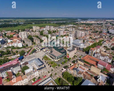 Luftaufnahme von Sabac, Stadt in Serbien Stockfoto