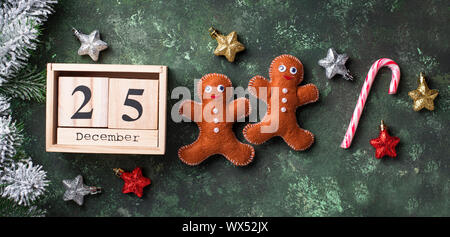 Weihnachten Lebkuchen Männer aus Filz Stockfoto