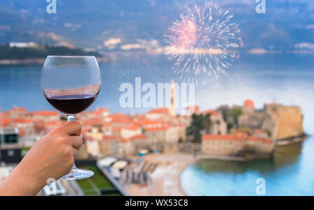 Feiern in Budva Stadt Stockfoto