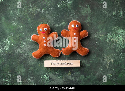 Weihnachten Lebkuchen Männer aus Filz Stockfoto