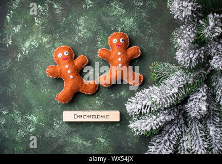 Weihnachten Lebkuchen Männer aus Filz Stockfoto