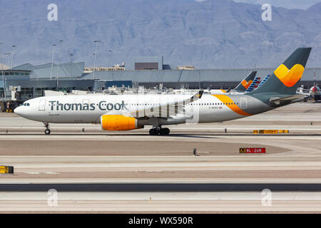 Las Vegas, Nevada - April 9, 2019: Thomas Cook Airlines Airbus A330-200 Flugzeug am Flughafen Las Vegas (LAS) in den Vereinigten Staaten. Stockfoto