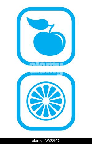 Apfel und Orange Symbole Stock Vektor
