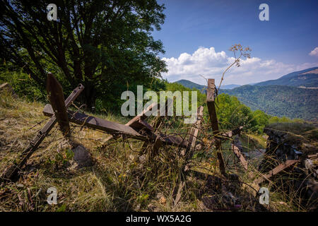 Berg Elsass Vogesen Weltkrieg ein Denkmal Ruinen Stockfoto