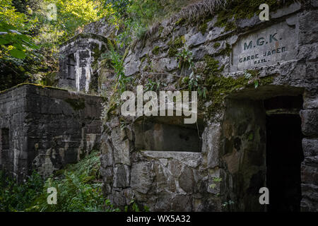 Berg Elsass Vogesen Weltkrieg ein Denkmal Ruinen Stockfoto