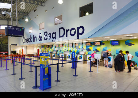 Southend, Großbritannien - 6. Juli 2019: Terminal des Flughafen Southend (SEN) im Vereinigten Königreich. Stockfoto