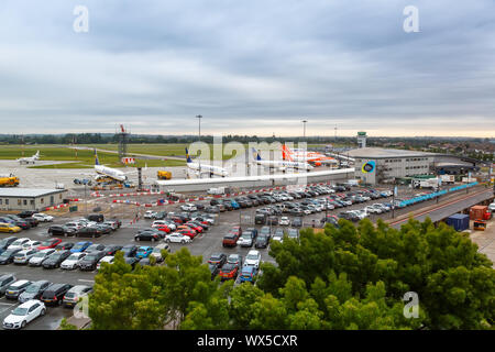 Southend, Großbritannien - 7. Juli 2019: Übersicht London Southend Airport (SEN) im Vereinigten Königreich. Stockfoto