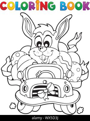 Malbuch mit Ostern Thema 7 Stock Vektor