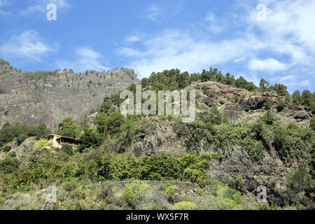 Wanderung durch den Barranco de Las Angustias Stockfoto