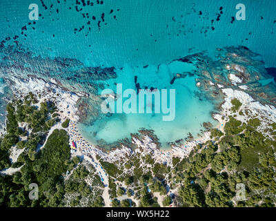 Schöner Strand top Luftbild Drohne Schuß Stockfoto