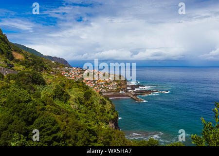 Dorf Seixal in Madeira Portugal Stockfoto