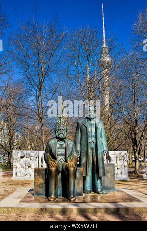 Berlin, Marx-Engels-Denkmal Stockfoto