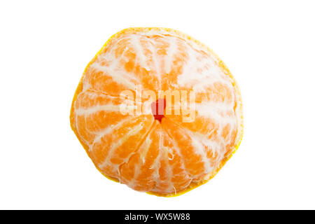 Eine teilweise geschälte Orange Stockfoto