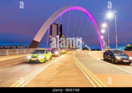 Clyde Arc Bridge Glasgow Stockfoto