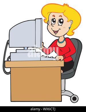 Cartoon Sekretär Stock Vektor