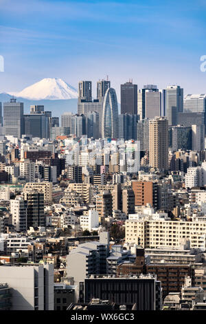Tokio Skyline und den Berg Fuji in Japan. Stockfoto
