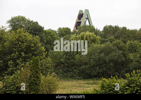 Förderturm von Schacht 8 der Zeche Auguste Victoria, Haltern am See, Ruhrgebiet, Deutschland, Europa Stockfoto