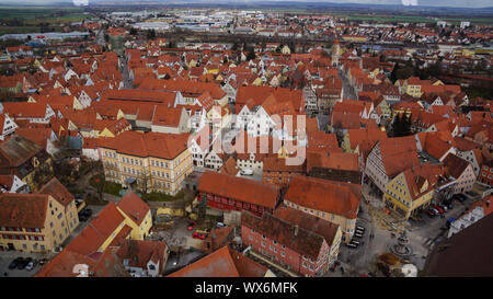 Nördlingen Stadtzentrum Blick von oben Stockfoto