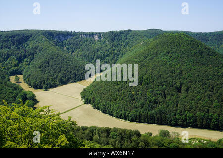 Areal Blick auf Bad Urach Tal Stockfoto