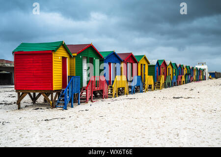 Farbigen Häuser in Muizenberg, Südafrika Stockfoto