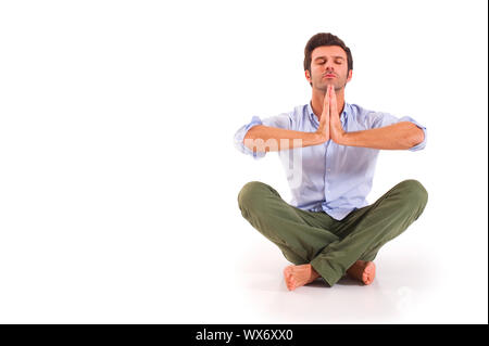 Mann, Yoga zu praktizieren Stockfoto