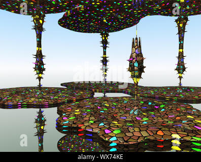 Abstrakte farbenfrohe faraktal Bilder 3D-Rendering Stockfoto