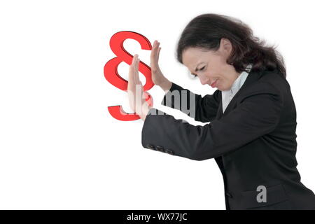 Geschäftsfrau unter Stress im Büro Stockfoto