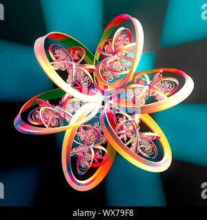 Abstrakte farbenfrohe faraktal Bilder 3D-Rendering Stockfoto