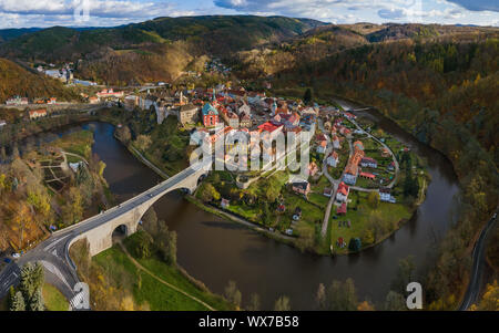 Burg Loket in der Tschechischen Republik Stockfoto