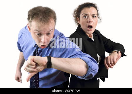 Geschäftsfrau unter Stress im Büro Stockfoto