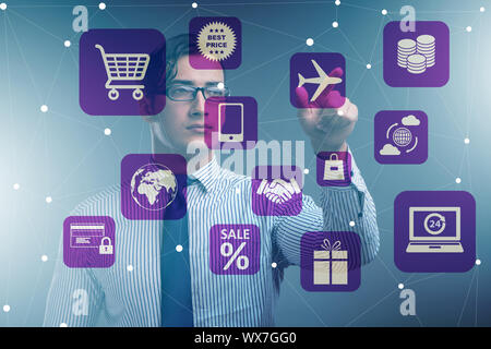 Unternehmer im online Handel und Shopping Konzept Stockfoto