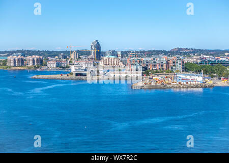 Blick von Ogden Point Cruise Ship Terminal in Victoria, BC., Kanada Stockfoto