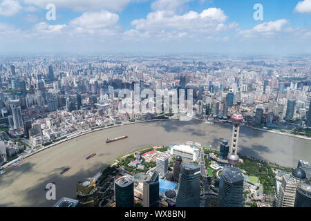 Luftaufnahme von Shanghai Stadtbild Stockfoto