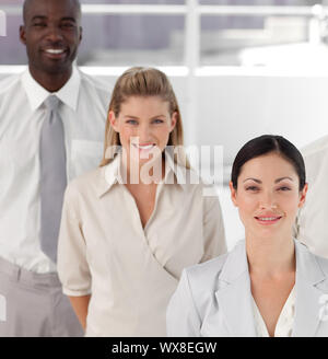 Hohen Winkel Potrait Schuss von drei Personen-Business-team Stockfoto