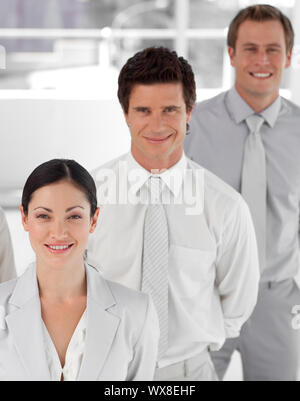 Hohen Winkel Potrait Schuss von drei Personen-Business-team Stockfoto