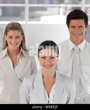 Hohen Winkel Potrait Schuss von drei Personen-Business-team Stockfoto