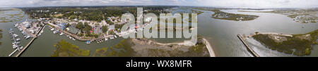 Antenne 360 Grad Panorama von Murrells Inlet in South Carolina und die Küste. Stockfoto