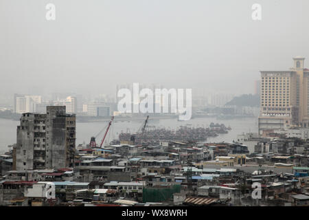 Asiatische Slums Blick auf die Stadt in Asien Stockfoto