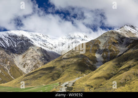 Berge Alpen Landschaft im Süden von Neuseeland Stockfoto